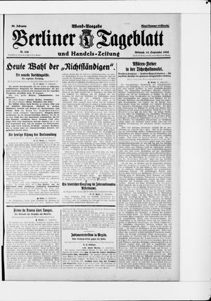 Berliner Tageblatt und Handels-Zeitung vom 15.09.1926