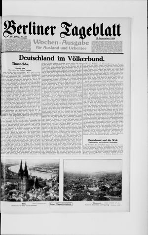 Berliner Tageblatt und Handels-Zeitung vom 16.09.1926