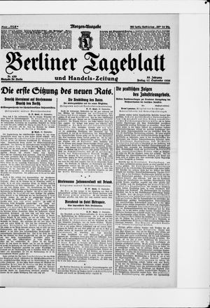 Berliner Tageblatt und Handels-Zeitung vom 17.09.1926
