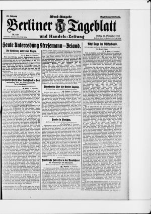 Berliner Tageblatt und Handels-Zeitung vom 17.09.1926