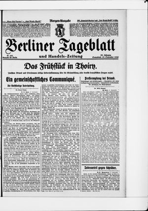 Berliner Tageblatt und Handels-Zeitung vom 18.09.1926