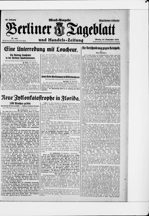 Berliner Tageblatt und Handels-Zeitung vom 20.09.1926