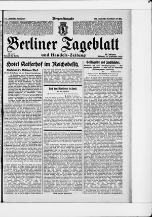 Berliner Tageblatt und Handels-Zeitung vom 22.09.1926