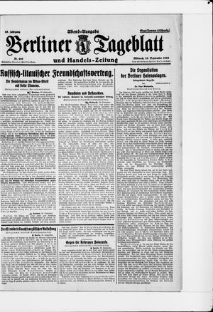 Berliner Tageblatt und Handels-Zeitung vom 29.09.1926