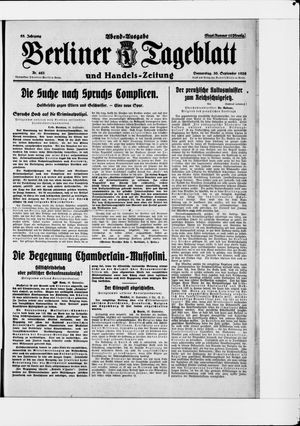 Berliner Tageblatt und Handels-Zeitung on Sep 30, 1926