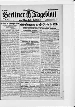 Berliner Tageblatt und Handels-Zeitung vom 02.10.1926