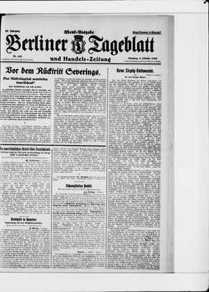 Berliner Tageblatt und Handels-Zeitung vom 05.10.1926
