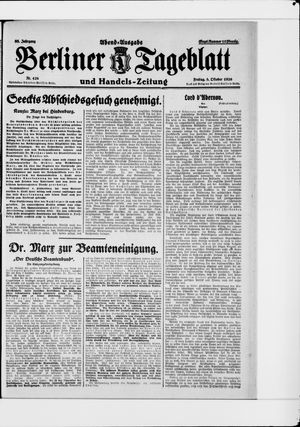 Berliner Tageblatt und Handels-Zeitung vom 08.10.1926