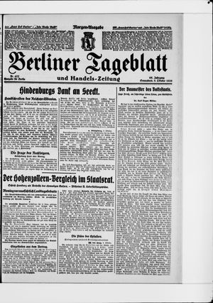 Berliner Tageblatt und Handels-Zeitung vom 09.10.1926
