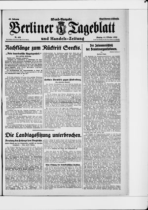 Berliner Tageblatt und Handels-Zeitung vom 11.10.1926
