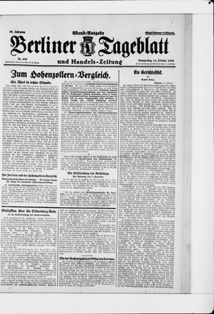 Berliner Tageblatt und Handels-Zeitung vom 14.10.1926