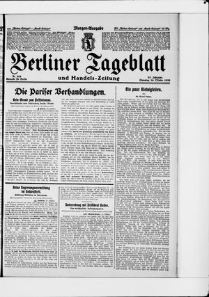 Berliner Tageblatt und Handels-Zeitung vom 26.10.1926