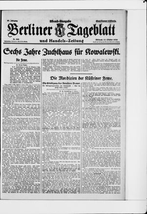 Berliner Tageblatt und Handels-Zeitung vom 27.10.1926