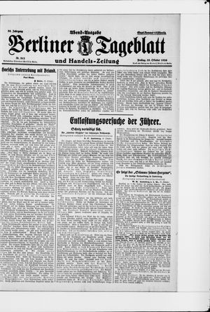 Berliner Tageblatt und Handels-Zeitung vom 29.10.1926