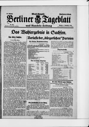 Berliner Tageblatt und Handels-Zeitung vom 01.11.1926