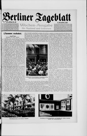 Berliner Tageblatt und Handels-Zeitung vom 04.11.1926
