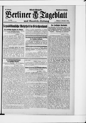 Berliner Tageblatt und Handels-Zeitung vom 08.11.1926