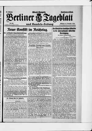 Berliner Tageblatt und Handels-Zeitung vom 10.11.1926