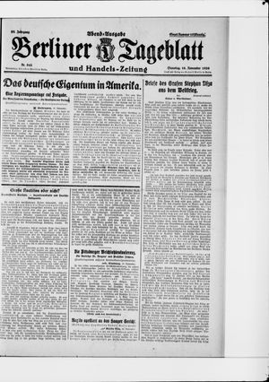 Berliner Tageblatt und Handels-Zeitung vom 16.11.1926