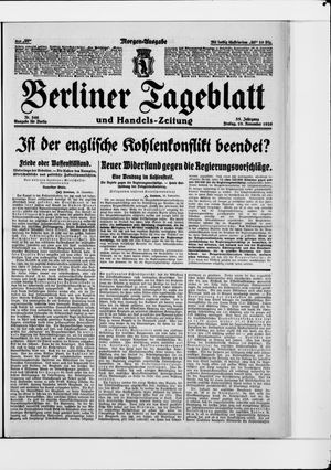 Berliner Tageblatt und Handels-Zeitung vom 19.11.1926