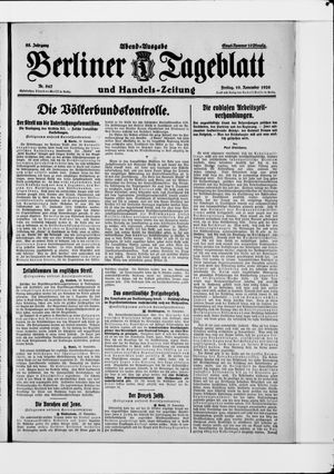Berliner Tageblatt und Handels-Zeitung vom 19.11.1926