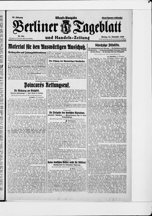 Berliner Tageblatt und Handels-Zeitung vom 22.11.1926