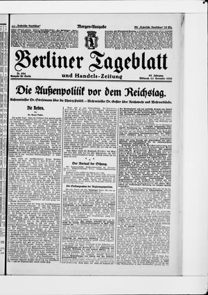 Berliner Tageblatt und Handels-Zeitung vom 24.11.1926