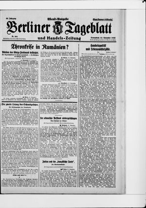 Berliner Tageblatt und Handels-Zeitung vom 27.11.1926