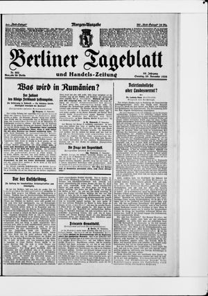 Berliner Tageblatt und Handels-Zeitung vom 28.11.1926