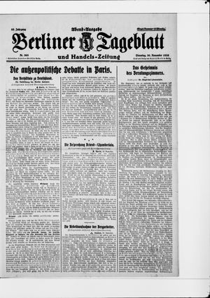 Berliner Tageblatt und Handels-Zeitung vom 30.11.1926