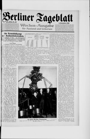 Berliner Tageblatt und Handels-Zeitung vom 02.12.1926