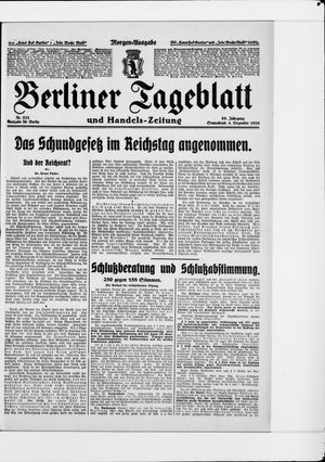 Berliner Tageblatt und Handels-Zeitung vom 04.12.1926