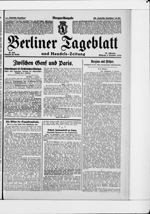 Berliner Tageblatt und Handels-Zeitung vom 08.12.1926