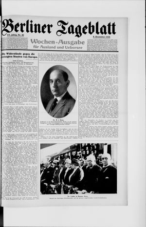 Berliner Tageblatt und Handels-Zeitung vom 09.12.1926