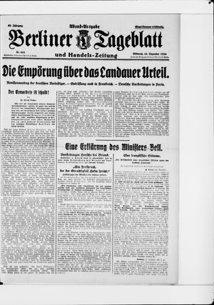 Berliner Tageblatt und Handels-Zeitung vom 22.12.1926
