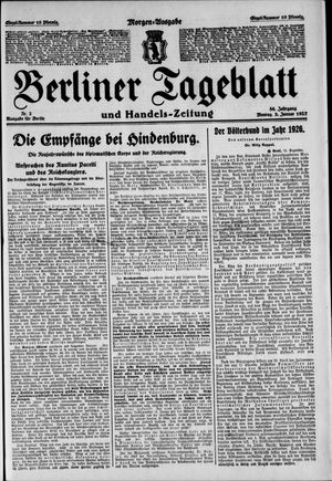 Berliner Tageblatt und Handels-Zeitung vom 03.01.1927