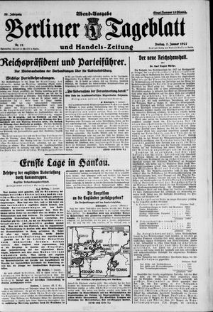 Berliner Tageblatt und Handels-Zeitung on Jan 7, 1927