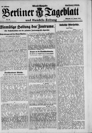 Berliner Tageblatt und Handels-Zeitung vom 12.01.1927