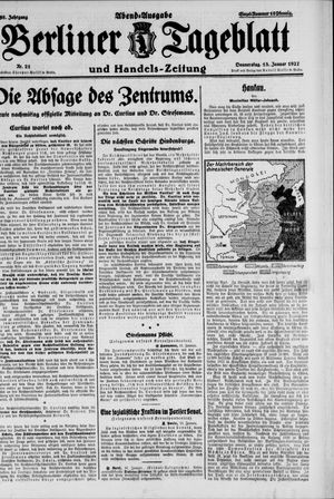 Berliner Tageblatt und Handels-Zeitung vom 13.01.1927