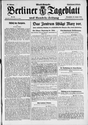 Berliner Tageblatt und Handels-Zeitung vom 15.01.1927