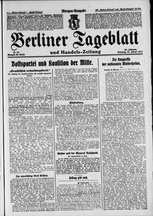 Berliner Tageblatt und Handels-Zeitung vom 18.01.1927