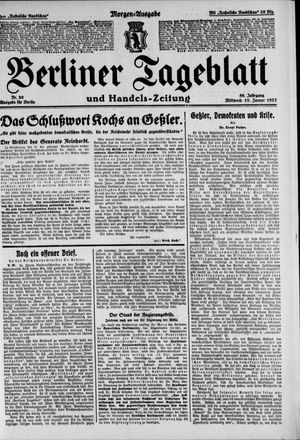 Berliner Tageblatt und Handels-Zeitung vom 19.01.1927