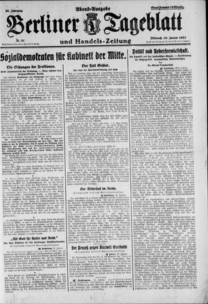 Berliner Tageblatt und Handels-Zeitung on Jan 19, 1927