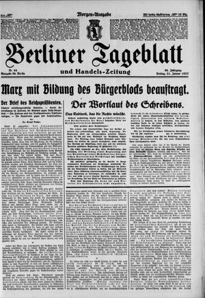 Berliner Tageblatt und Handels-Zeitung vom 21.01.1927