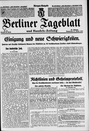 Berliner Tageblatt und Handels-Zeitung vom 27.01.1927