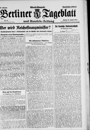 Berliner Tageblatt und Handels-Zeitung vom 28.01.1927