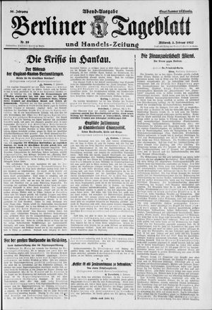 Berliner Tageblatt und Handels-Zeitung on Feb 2, 1927