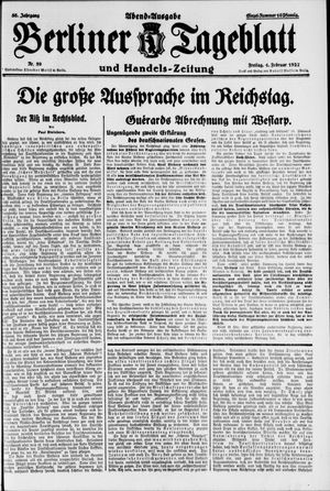 Berliner Tageblatt und Handels-Zeitung vom 04.02.1927