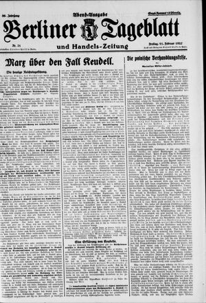 Berliner Tageblatt und Handels-Zeitung vom 11.02.1927