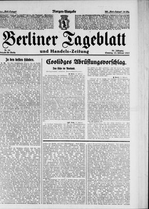 Berliner Tageblatt und Handels-Zeitung vom 13.02.1927